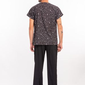 Likralı Nota Desenli Erkek – Scrub Takım