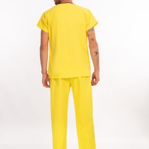 Likralı Sarı Erkek Scrub Takım